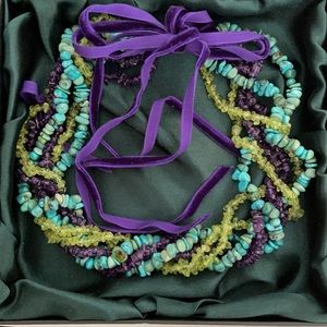 Pickett adjustable ribbon tie beaded necklace